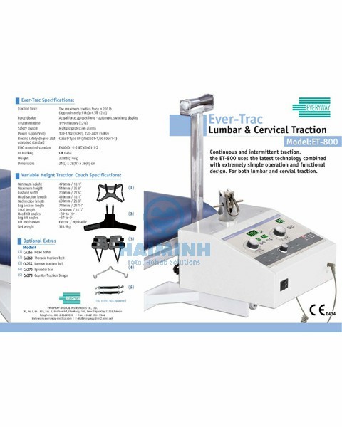 Máy kéo giãn cột sống có điều chỉnh tốc độ kéo ET800 0
